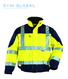 Blouson de travail haute visibilité, anti-pluie et anti-froid thermique en polyester enduit polyuréthane 4 poches CLASS 2 - AIRPORT COVERGUARD