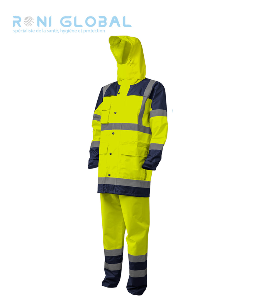 Ensemble de sécurité haute visibilité, anti-pluie en polyester et doublure mesh CLASS 3 - HYDRA COVERGUARD