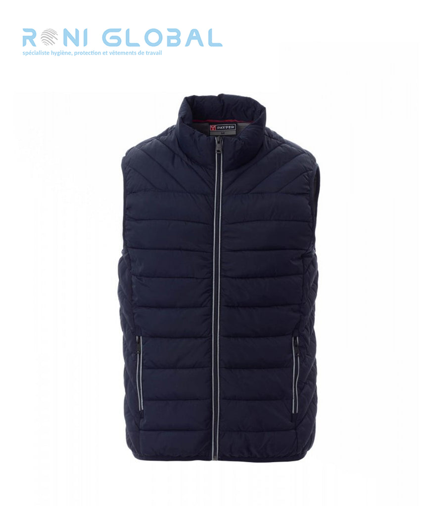 Doudoune / gilet de travail homme imperméable, anti-froid, coupe droite en nylon matelassé en polyester et 2 poches - TIME PAYPER